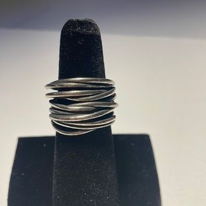Sterling Silver Layered Ring Size 6